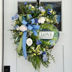 Love Grows Here Floral Wreath